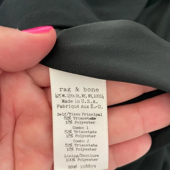 Rag & Bone Andrea  Black and White Mini Dress - Picture 5 of 7